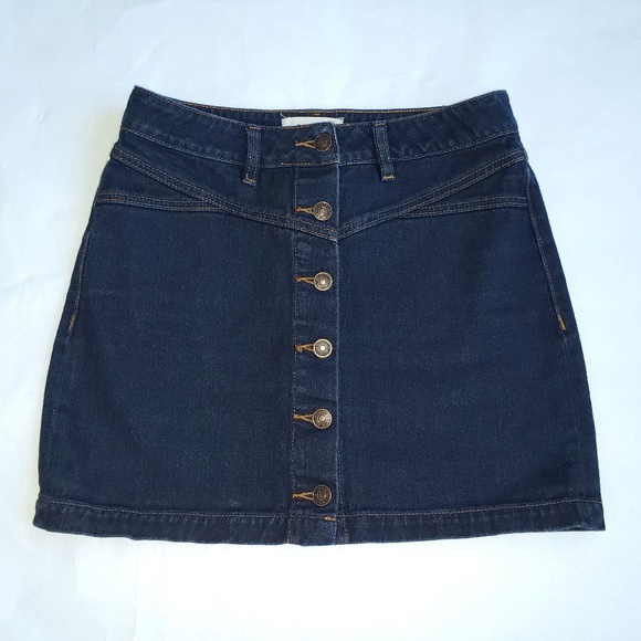 PacSun Dresses & Skirts - PACSUN Dark Button Front Denim Jean Skirt 27